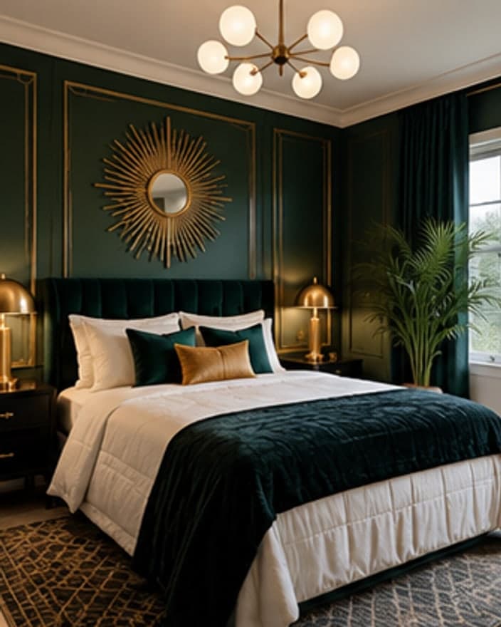Bedroom redesigned in the Art Deco style